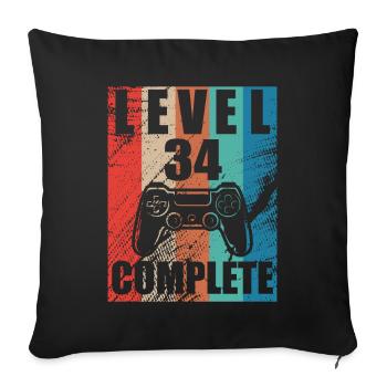 Level 34 complete - Sofa pillowcase 17,3'' x 17,3'' (45 x 45 cm) - black - Front