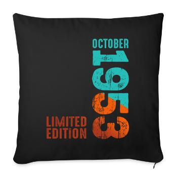 Since October 1953 Year 1953 Retro Edition - Sofa pillowcase 17,3'' x 17,3'' (45 x 45 cm) - black - Front