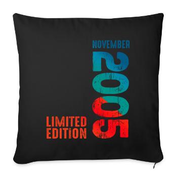 Since November 2005 Year 2005 Retro Vintage 2005 - Sofa pillowcase 17,3'' x 17,3'' (45 x 45 cm) - black - Front