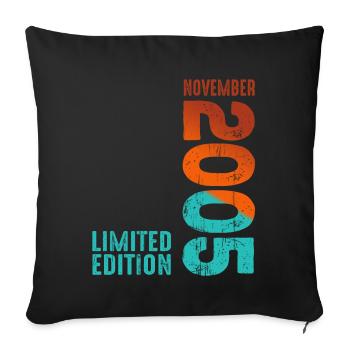 Since November 2005 Year 2005 Retro Vintage 2005 - Sofa pillowcase 17,3'' x 17,3'' (45 x 45 cm) - black - Front