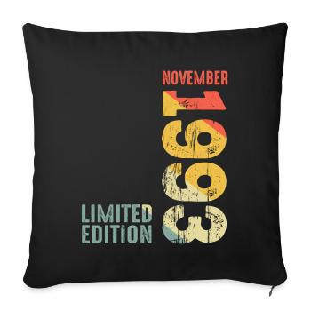 Depuis Novembre 1993 Année 1993 Rétro 1993 Millésime - Housse de coussin décorative 45 x 45 cm - noir - Devant