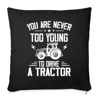 Traktor Traktoren Trecker Geschenk - Housse de coussin décorative 45 x 45 cm - noir - Devant