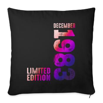 Since December 1983 Year 1983 Retro Vintage 1983 - Sofa pillowcase 17,3'' x 17,3'' (45 x 45 cm) - black - Front
