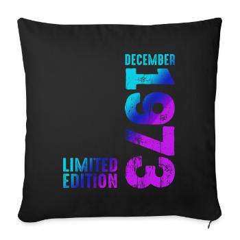 Since December 1973 Year 1973 Retro Vintage 1973 - Sofa pillowcase 17,3'' x 17,3'' (45 x 45 cm) - black - Front