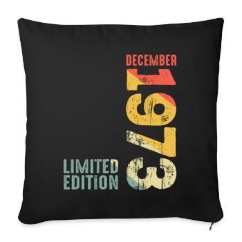 Since December 1973 Year 1973 Retro Vintage 1973 - Sofa pillowcase 17,3'' x 17,3'' (45 x 45 cm) - black - Front