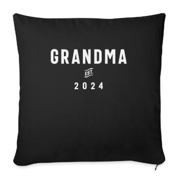 Grand-mère Est 2024 bientôt grand-mère 2024 grossesse - Housse de coussin décorative 45 x 45 cm - noir - Devant