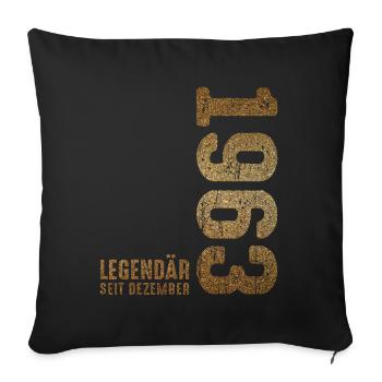 December 1963 Year 1963 Retro 1963 Vintage 1963 - Sofakissenbezug 45 x 45 cm - Schwarz - Vorne