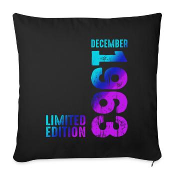 December 1963 Year 1963 Retro 1963 Vintage 1963 - Sofakissenbezug 45 x 45 cm - Schwarz - Vorne