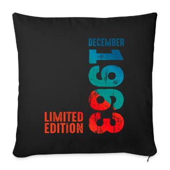 December 1963 Year 1963 Retro 1963 Vintage 1963 - Sofakissenbezug 45 x 45 cm - Schwarz - Vorne