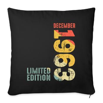December 1963 Year 1963 Retro 1963 Vintage 1963 - Sofakissenbezug 45 x 45 cm - Schwarz - Vorne
