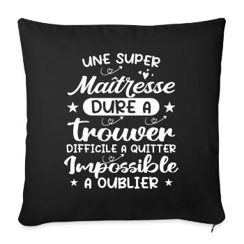 Une Super Maîtresse - Housse de coussin décorative 45 x 45 cm - noir - Devant