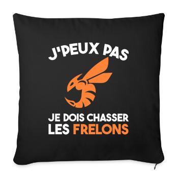 Chasseur De Frelons Insecte J'peux Pas Humour - Housse de coussin décorative 45 x 45 cm - noir - Devant