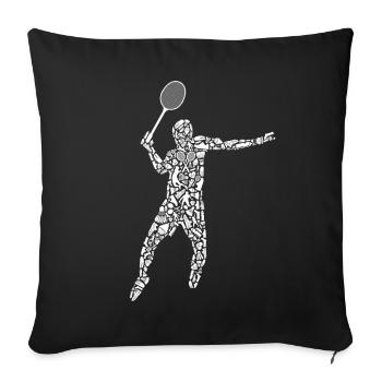 Badminton Badminton Joueur Badminton Garçons - Housse de coussin décorative 45 x 45 cm - noir - Devant