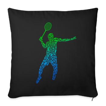 Badminton Joueurs de badminton Badminton Enfants - Housse de coussin décorative 45 x 45 cm - noir - Devant