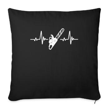 Chainsaw Heartbeat Lumberjack Lumberjack - Sofa pillowcase 17,3'' x 17,3'' (45 x 45 cm) - black - Front