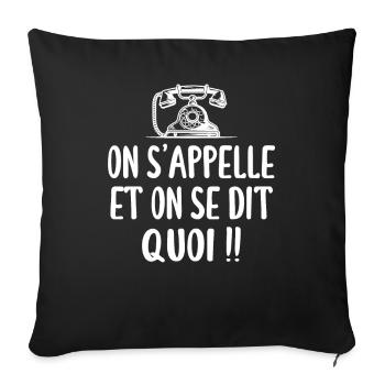 Chtimi, chti, ch'timi - Humour - Housse de coussin décorative 45 x 45 cm - noir - Devant