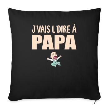 Papa - J'aime Mon Papa - Père Cadeau - Housse de coussin décorative 45 x 45 cm - noir - Devant