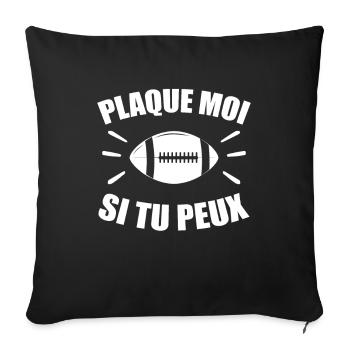 Rugby - Rugby Sport - Rugby Humour - Housse de coussin décorative 45 x 45 cm - noir - Devant