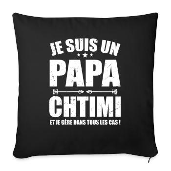 Papa CHTIMI - Housse de coussin décorative 45 x 45 cm - noir - Devant
