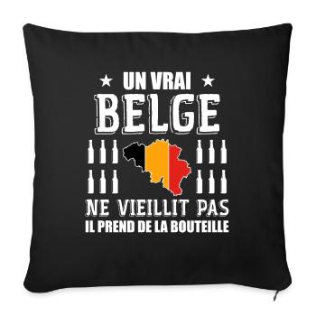 Belgique - Belgique Humour - Je Suis Belge - Housse de coussin décorative 45 x 45 cm - noir - Devant