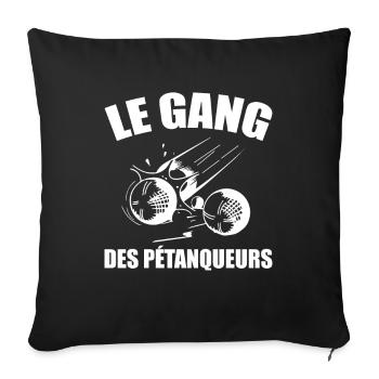 Pétanque - Bouliste - Fan de Pétanque - Housse de coussin décorative 45 x 45 cm - noir - Devant