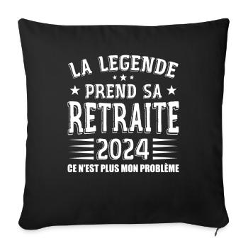 Retraite, Retraité, Retraitée - Housse de coussin décorative 45 x 45 cm - noir - Devant