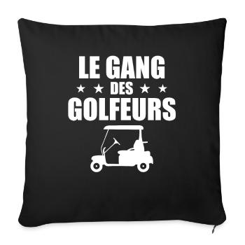 Golf, Golfeur, Fan de Golf - Housse de coussin décorative 45 x 45 cm - noir - Devant