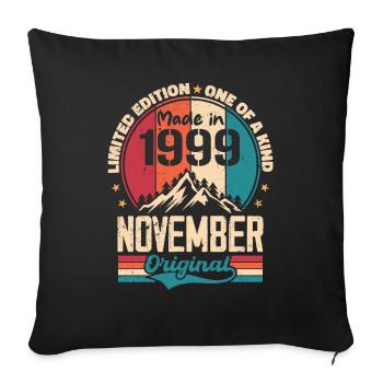 November 1999 Vintage Vintage Retro Anniversary - Sofa pillowcase 17,3'' x 17,3'' (45 x 45 cm) - black - Front