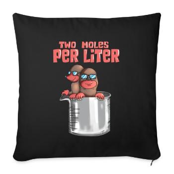 Deux taupes par litre d’étudiant professeur de chimie - Housse de coussin décorative 45 x 45 cm - noir - Devant
