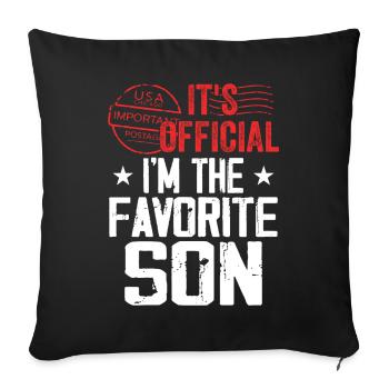 Its Official Im The Favorite Son - Sofa pillowcase 17,3'' x 17,3'' (45 x 45 cm) - black - Front