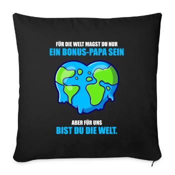 Bonus Papa - Sofakissenbezug 45 x 45 cm - Schwarz - Vorne