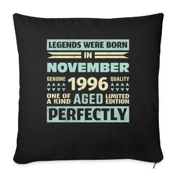 27th Birthday November Vintage 1996 Vintage - Sofa pillowcase 17,3'' x 17,3'' (45 x 45 cm) - black - Front