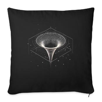 Entonnoir de trou noir dans l’espace - Housse de coussin décorative 45 x 45 cm - noir - Devant