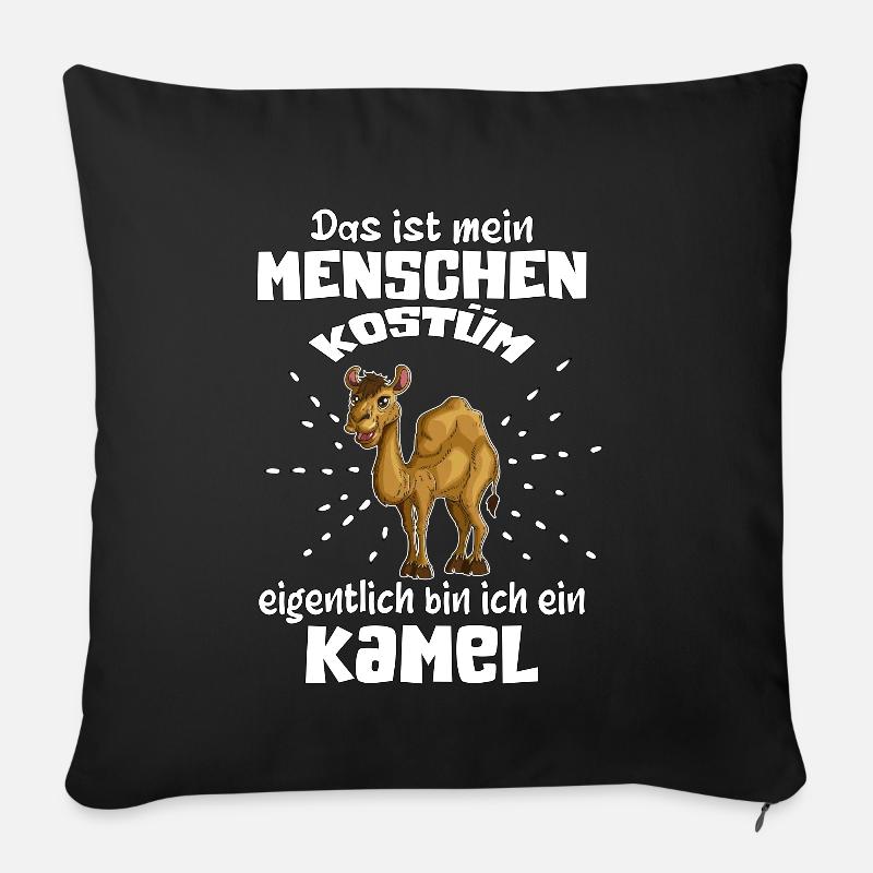 Menschenkostüm Dromedar Kamel Fasching Karneval - Sofakissenbezug 45 x 45 cm - Schwarz