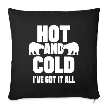 Eau glacée chaude et froide J’ai tout idée cadeau - Housse de coussin décorative 45 x 45 cm - noir - Devant