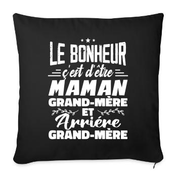 Arrière Grand Mère - Housse de coussin décorative 45 x 45 cm - noir - Devant