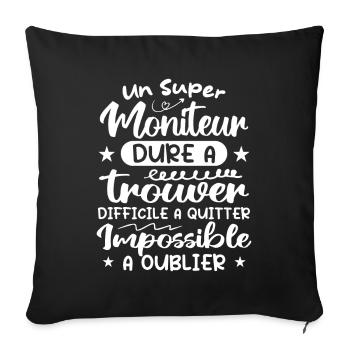 Super Moniteur - Fête des Pères - Housse de coussin décorative 45 x 45 cm - noir - Devant