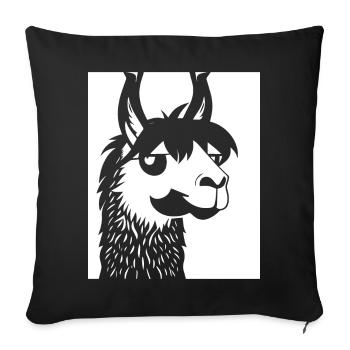 Funny Llama Silhouette Cheeky Fun Llamas - Sofa pillowcase 17,3'' x 17,3'' (45 x 45 cm) - black - Front