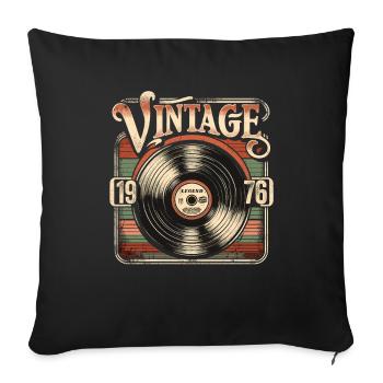 Rétro vinyle Vintage légende 1976 anniversaire - Housse de coussin décorative 45 x 45 cm - noir - Devant