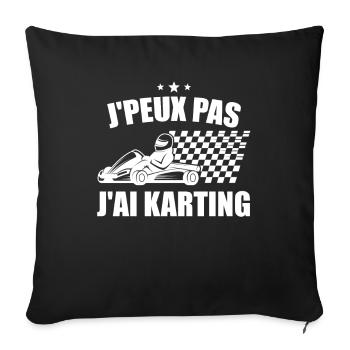 J'peux Pas J'ai Karting Cadeau - Housse de coussin décorative 45 x 45 cm - noir - Devant