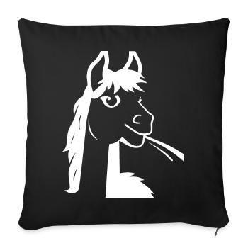 Lama Drôle Silhouette Effronté Amusant Lamas - Housse de coussin décorative 45 x 45 cm - noir - Devant