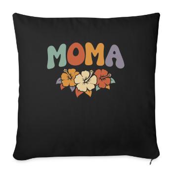 Best Moma Ever Floral Funny Grandma Christmas - Sofa pillowcase 17,3'' x 17,3'' (45 x 45 cm) - black - Front