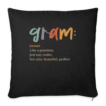 Gram Definition Funny Grandma Christmas - Sofa pillowcase 17,3'' x 17,3'' (45 x 45 cm) - black - Front