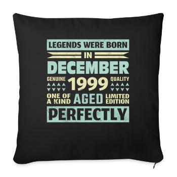 24th Birthday December Vintage 1999 Vintage - Sofa pillowcase 17,3'' x 17,3'' (45 x 45 cm) - black - Front