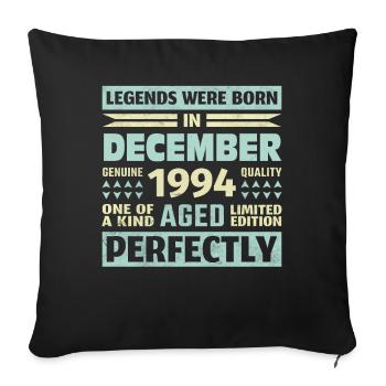 29th Birthday December Vintage 1994 Vintage - Sofa pillowcase 17,3'' x 17,3'' (45 x 45 cm) - black - Front