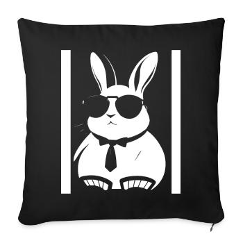 Funny Rabbit Sunglasses Cool Sunglas Rabbit - Sofa pillowcase 17,3'' x 17,3'' (45 x 45 cm) - black - Front