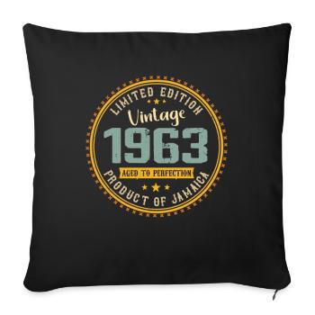 Vintage 1963 Birthday Gift 1963 - Sofa pillowcase 17,3'' x 17,3'' (45 x 45 cm) - black - Front