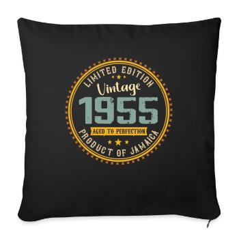 Vintage 1955 1955 Birthday Gift - Sofa pillowcase 17,3'' x 17,3'' (45 x 45 cm) - black - Front