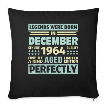 59e anniversaire Décembre Millésime 1964 Millésime - Housse de coussin décorative 45 x 45 cm - noir - Devant