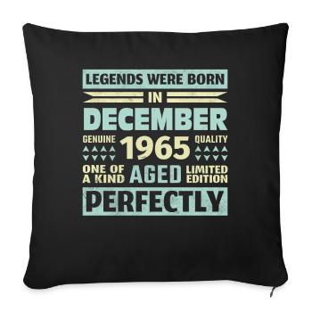 58. Geburtstag Dezember Jahrgang 1965 Vintage - Sofakissenbezug 45 x 45 cm - Schwarz - Vorne